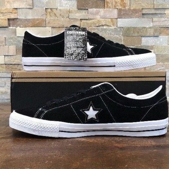 Converse One Star Mid Black Ivory Suede Men - Picture 2 of 6